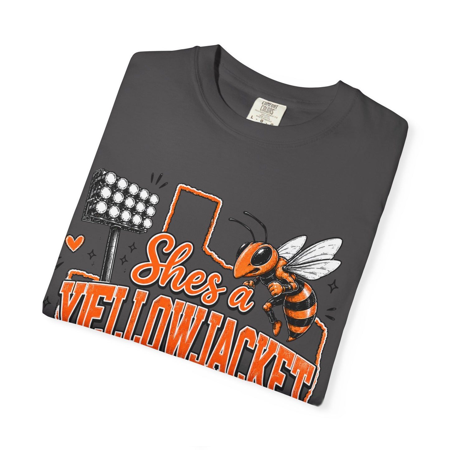Yellowjacket Football Fan T-Shirt — "She’s a Yellowjacket I Can Tell"
