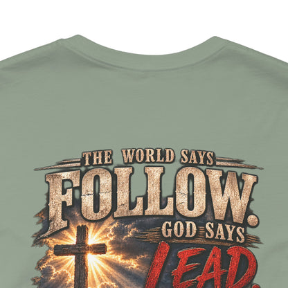 God Says Lead Western Christian T-Shirt | Romans 12:2 Cowboy Faith Tee