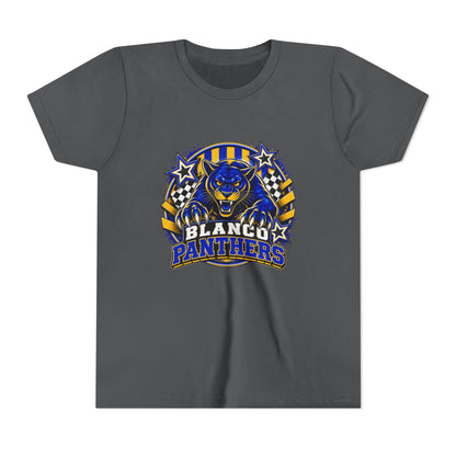 Youth Blanco Panthers Shirt | Blue & Gold Kids School Spirit Tee