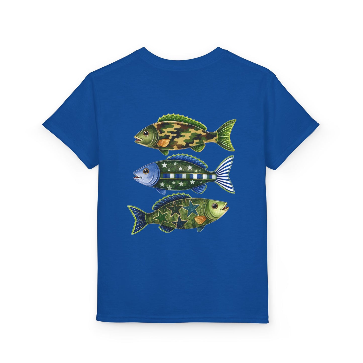 Youth Fish Graphic T-Shirt — Colorful Trio Back Print