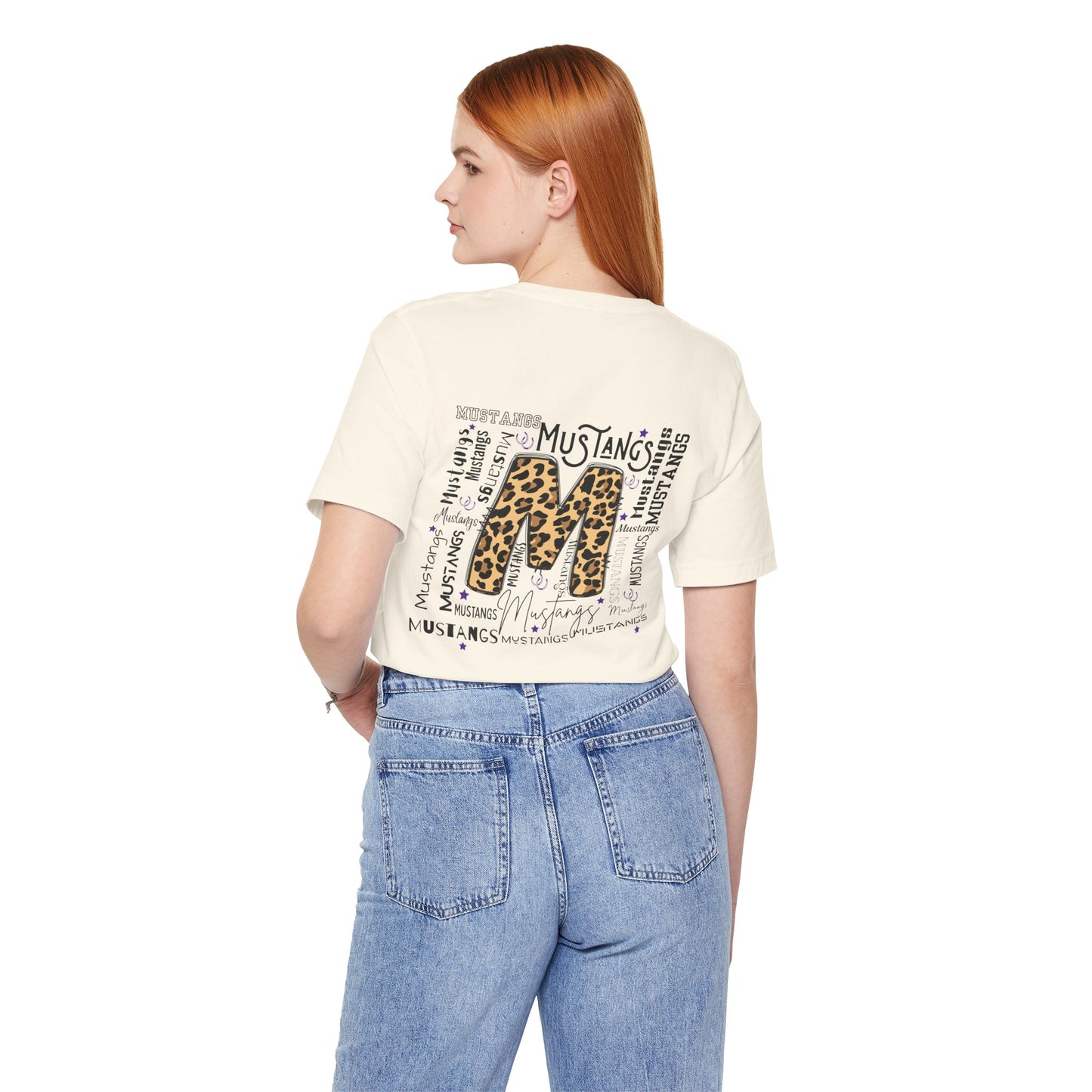 Marble Falls Mustangs Leopard Spirit Shirt | Front & Back School Pride Tee | Adult Graphic T-Shirt