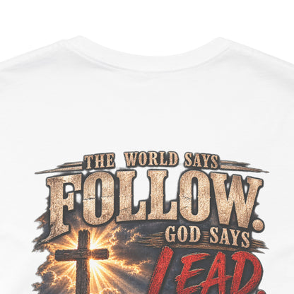 God Says Lead Western Christian T-Shirt | Romans 12:2 Cowboy Faith Tee