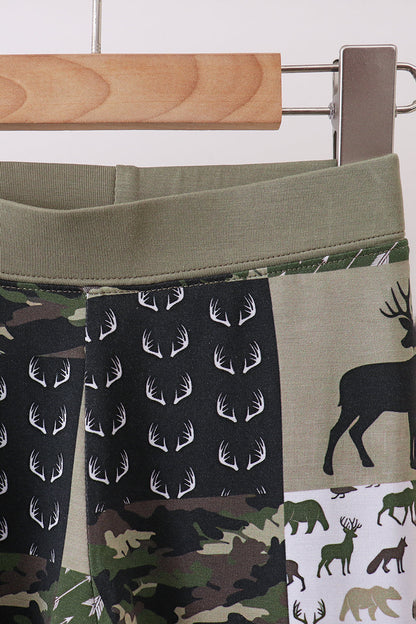 Camo Deer Bamboo Zip Pants Set