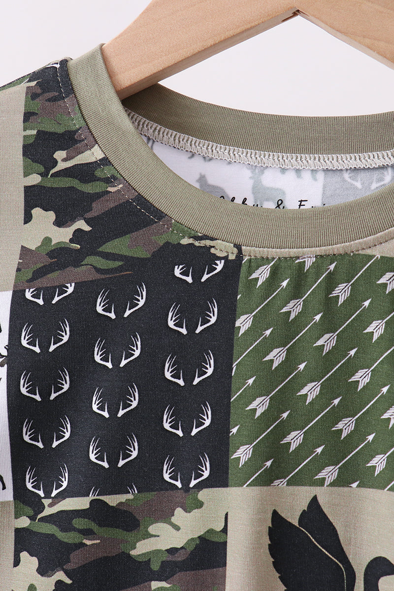 Camo Deer Bamboo Zip Pants Set