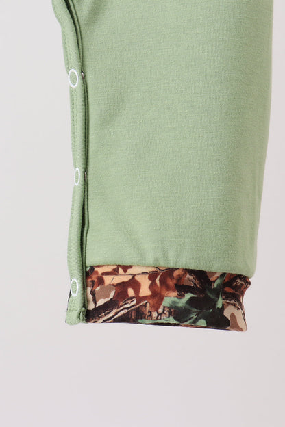 Green Hunting Print Romper