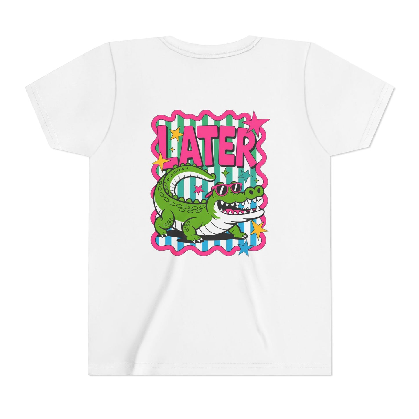 Youth Tee — "Later Gator" Colorful Cartoon Alligator Graphic Shirt