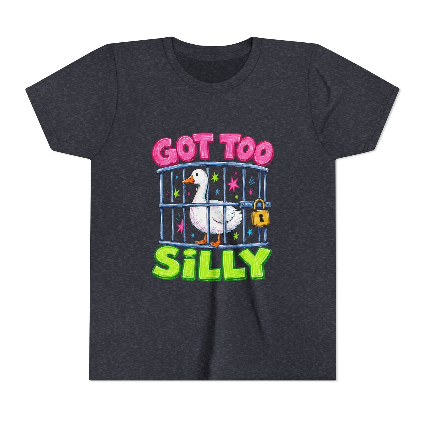 Youth Tee — 'Got Too Silly' Cute Locked Seagull Graphic Shirt