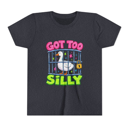 Youth Tee — 'Got Too Silly' Cute Locked Seagull Graphic Shirt