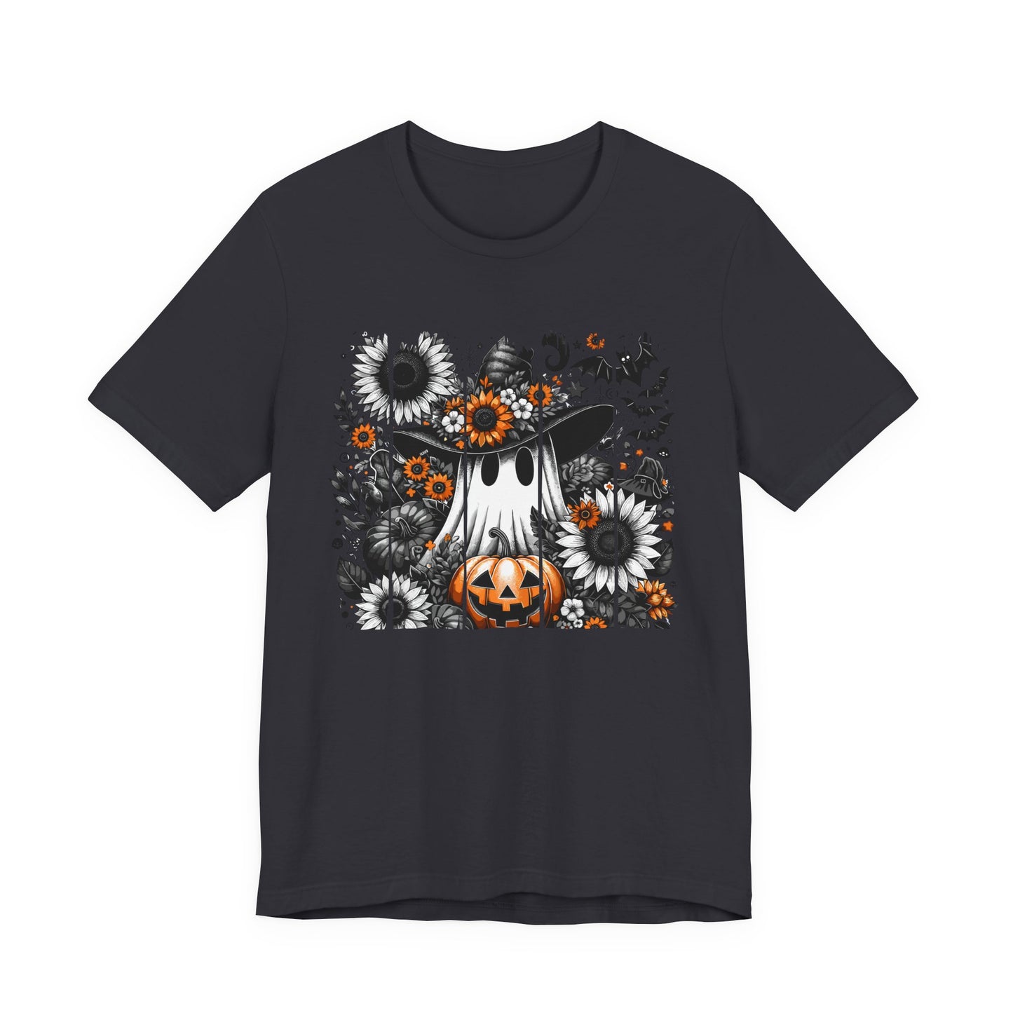 Floral Ghost Halloween T-Shirt | Cute Boho Ghost Pumpkin Tee | Women's Fall Graphic Shirt