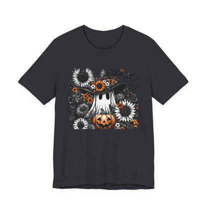 Floral Ghost Halloween T-Shirt | Cute Boho Ghost Pumpkin Tee | Women's Fall Graphic Shirt