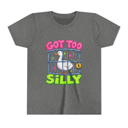 Youth Tee — 'Got Too Silly' Cute Locked Seagull Graphic Shirt