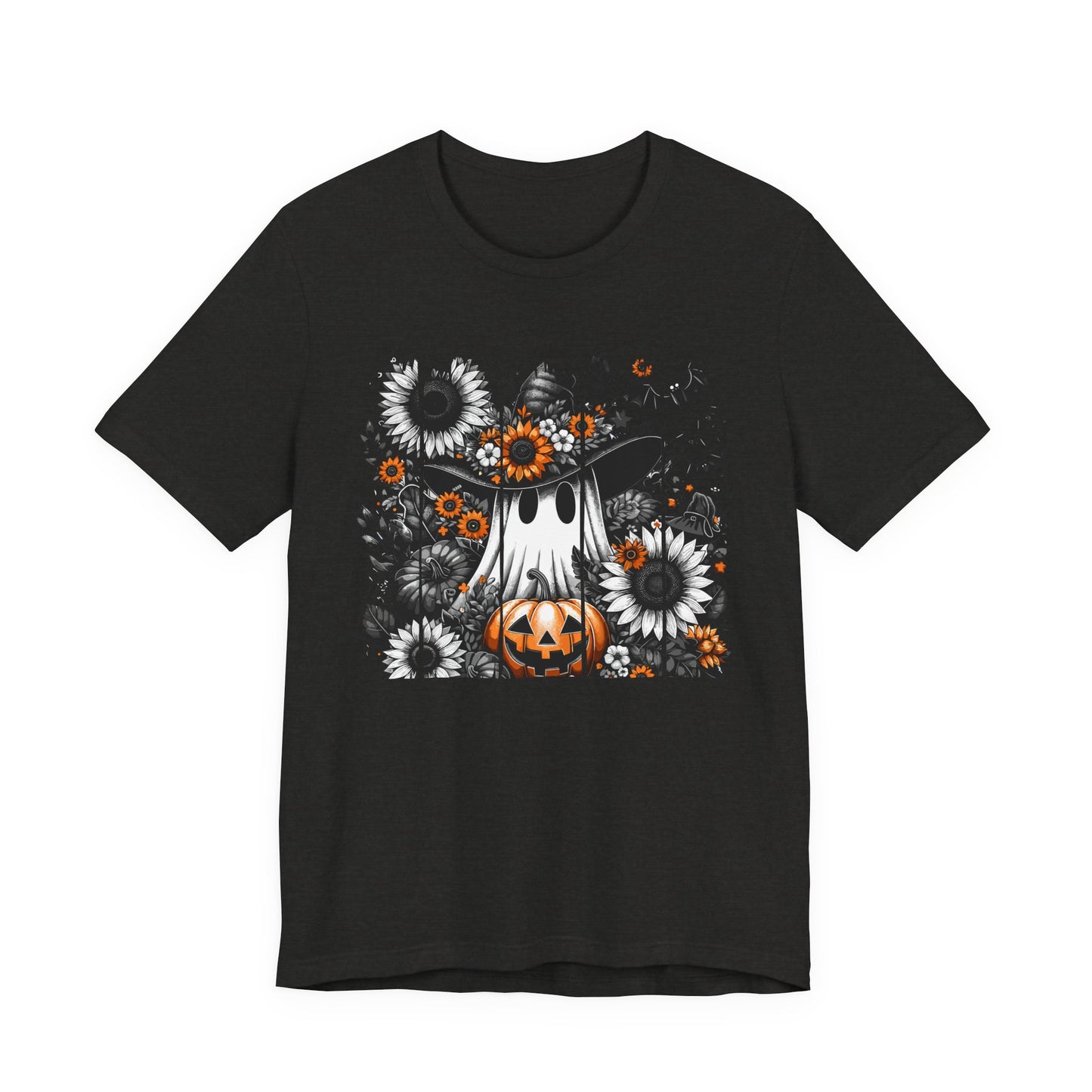 Floral Ghost Halloween T-Shirt | Cute Boho Ghost Pumpkin Tee | Women's Fall Graphic Shirt