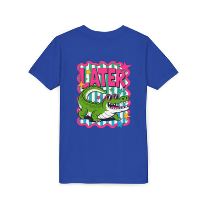 Youth Tee — "Later Gator" Colorful Cartoon Alligator Graphic Shirt