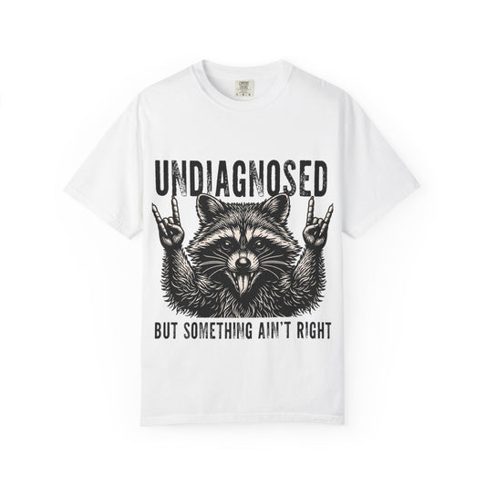 Undiagnosed Raccoon T-Shirt — "But Something Ain't Right" Funny Graphic Tee