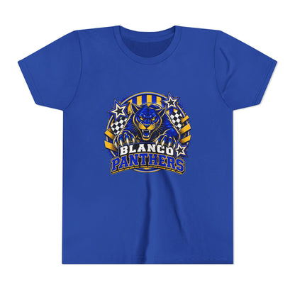 Youth Blanco Panthers Shirt | Blue & Gold Kids School Spirit Tee