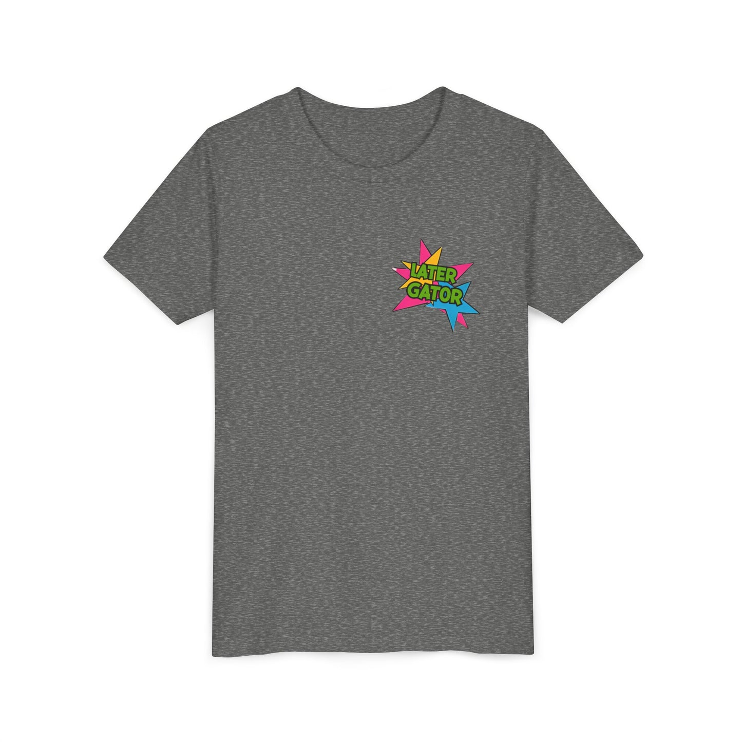 Youth Tee — "Later Gator" Colorful Cartoon Alligator Graphic Shirt
