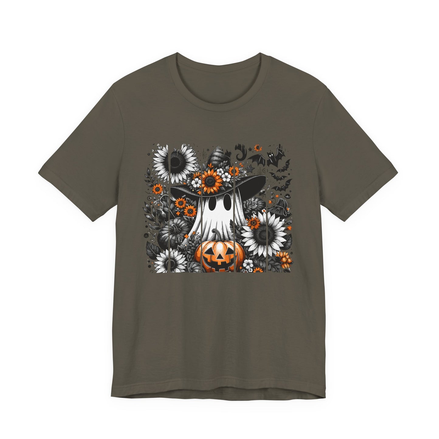 Floral Ghost Halloween T-Shirt | Cute Boho Ghost Pumpkin Tee | Women's Fall Graphic Shirt