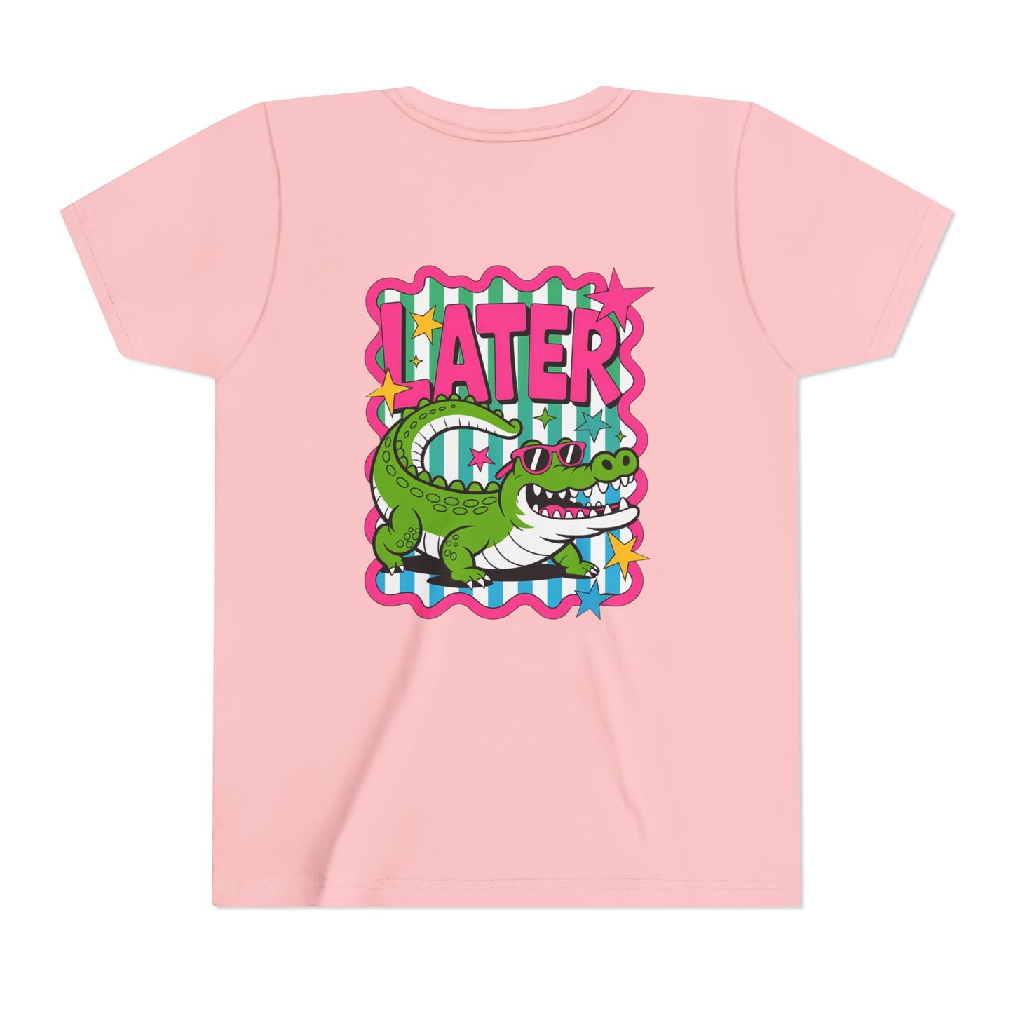 Youth Tee — "Later Gator" Colorful Cartoon Alligator Graphic Shirt