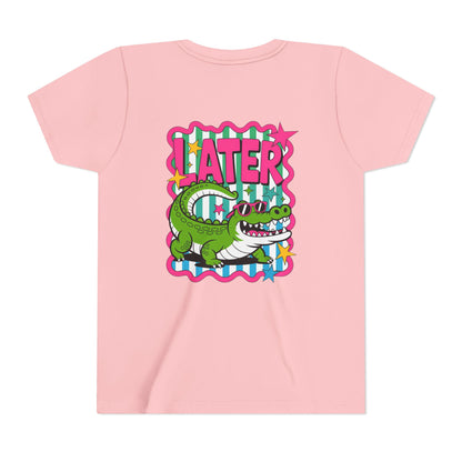 Youth Tee — "Later Gator" Colorful Cartoon Alligator Graphic Shirt