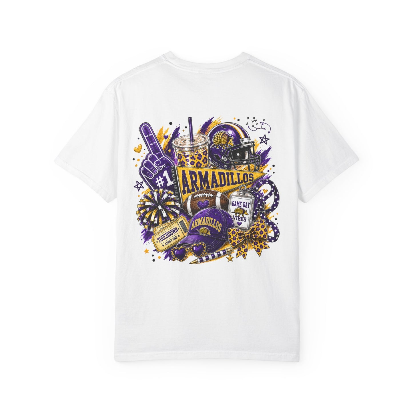 San Saba Armadillos Game Day Spirit Shirt | Purple & Gold Football Tee