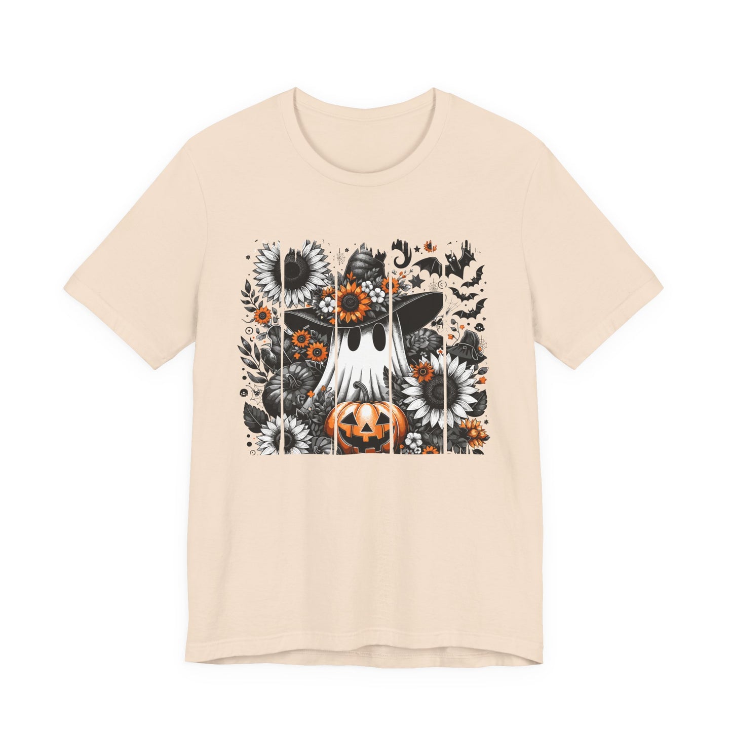 Floral Ghost Halloween T-Shirt | Cute Boho Ghost Pumpkin Tee | Women's Fall Graphic Shirt