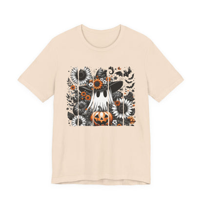 Floral Ghost Halloween T-Shirt | Cute Boho Ghost Pumpkin Tee | Women's Fall Graphic Shirt