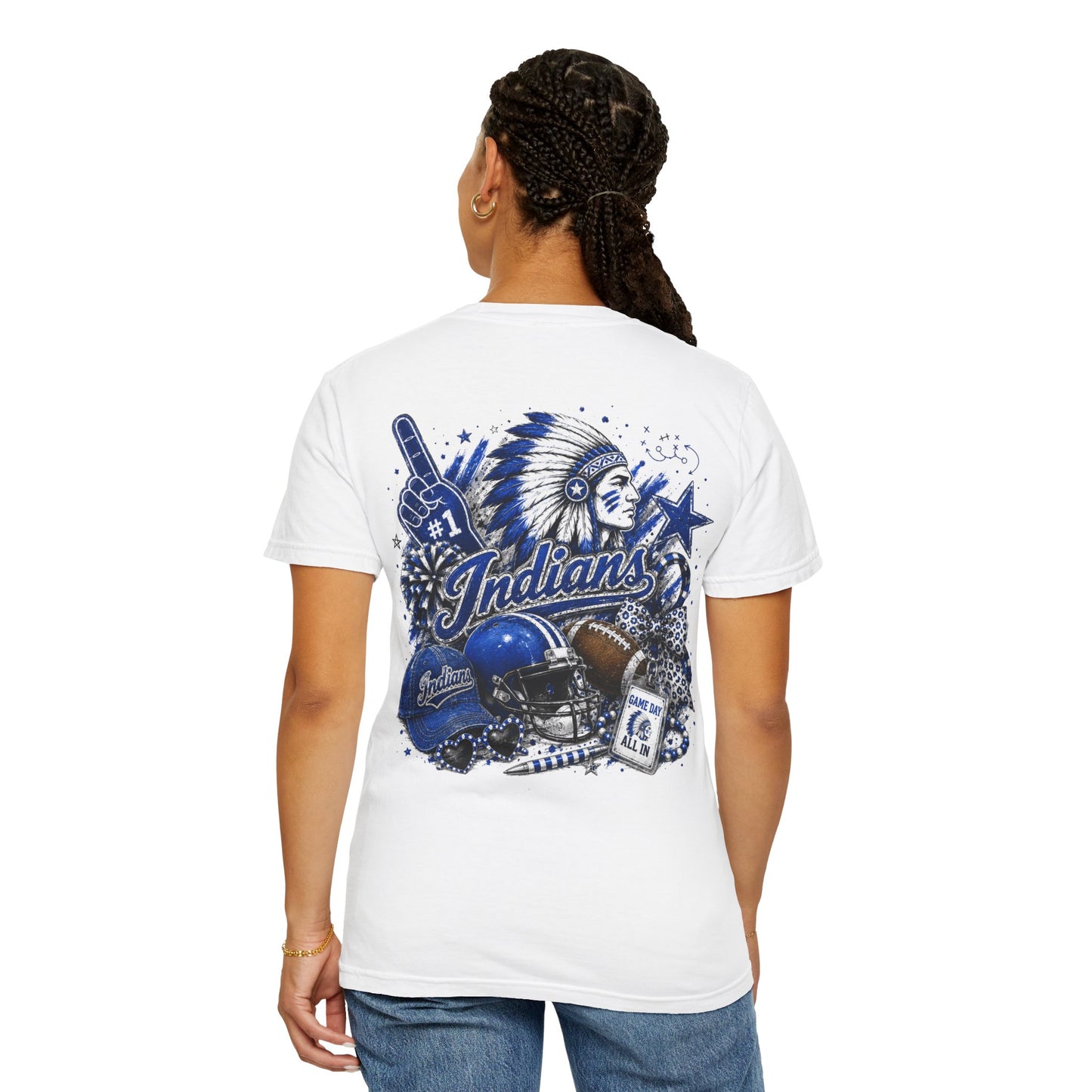 Cherokee Indians Game Day Spirit Shirt | Blue & White Football Tee