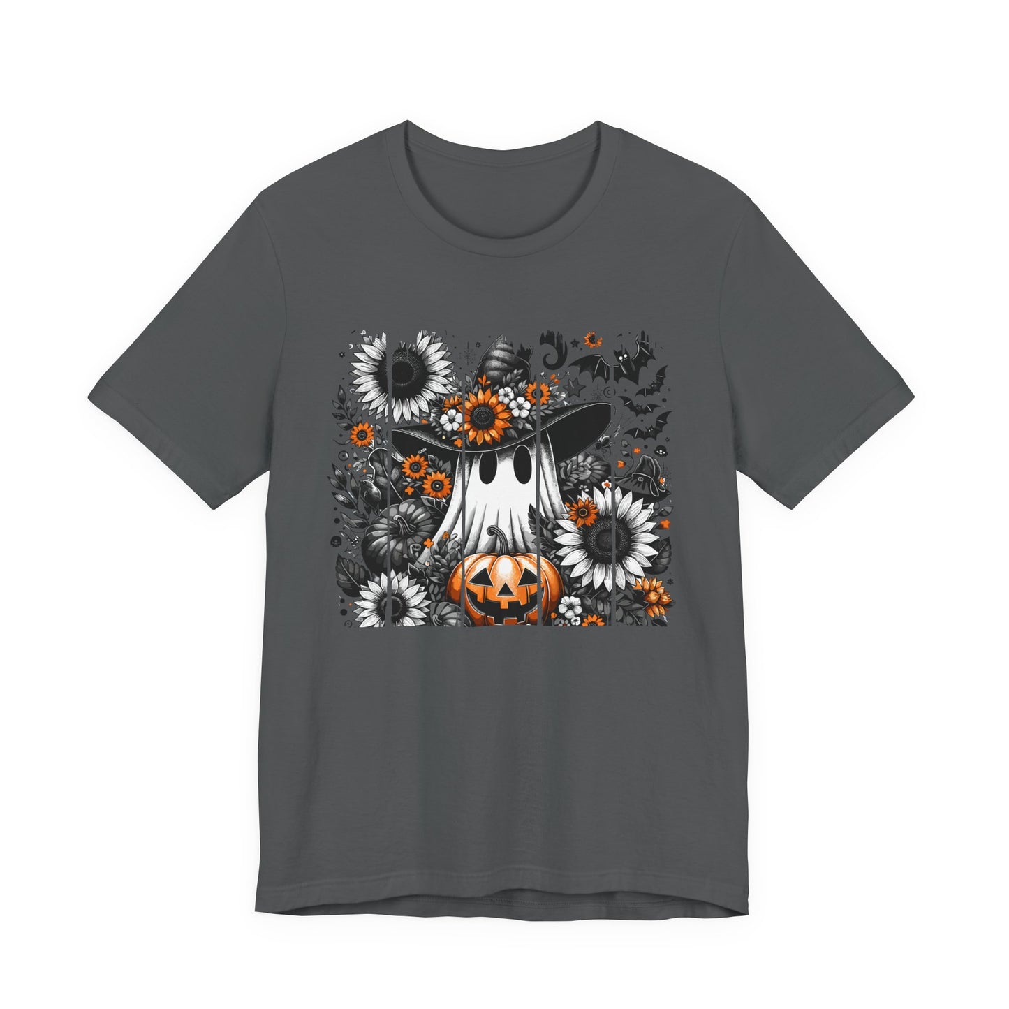 Floral Ghost Halloween T-Shirt | Cute Boho Ghost Pumpkin Tee | Women's Fall Graphic Shirt