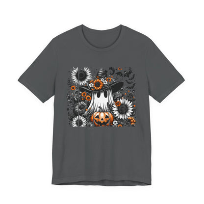 Floral Ghost Halloween T-Shirt | Cute Boho Ghost Pumpkin Tee | Women's Fall Graphic Shirt