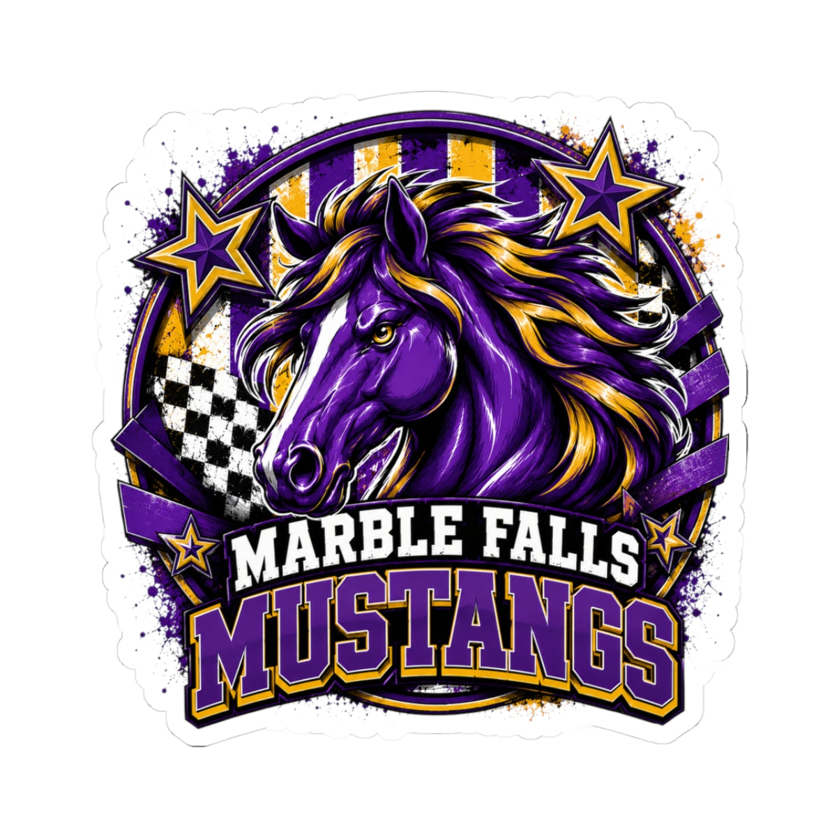 Marble Falls Mustangs Purple Mustang Sticker