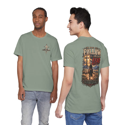 God Says Lead Western Christian T-Shirt | Romans 12:2 Cowboy Faith Tee