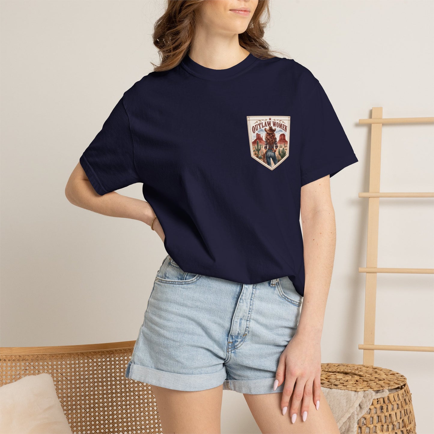 Outlaw Women graphic T-shirt | Western cowgirl desert design