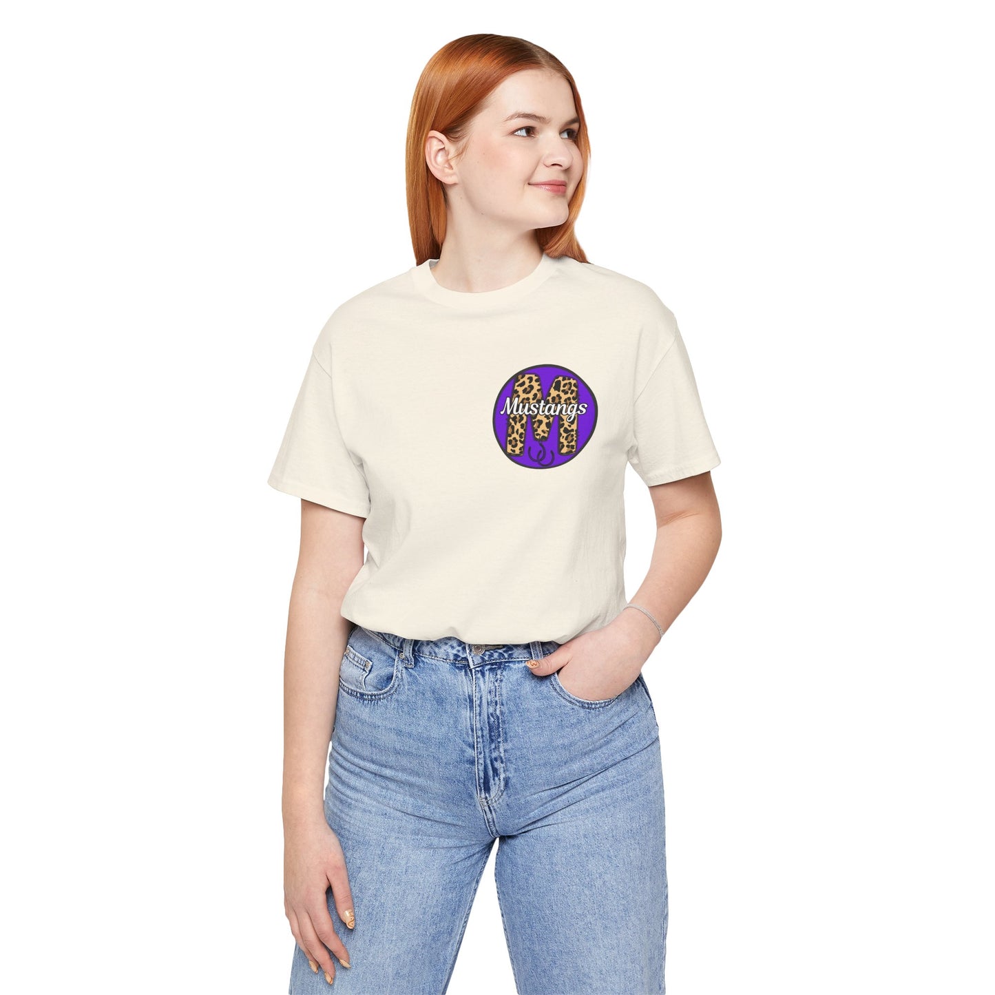 Marble Falls Mustangs Leopard Spirit Shirt | Front & Back School Pride Tee | Adult Graphic T-Shirt