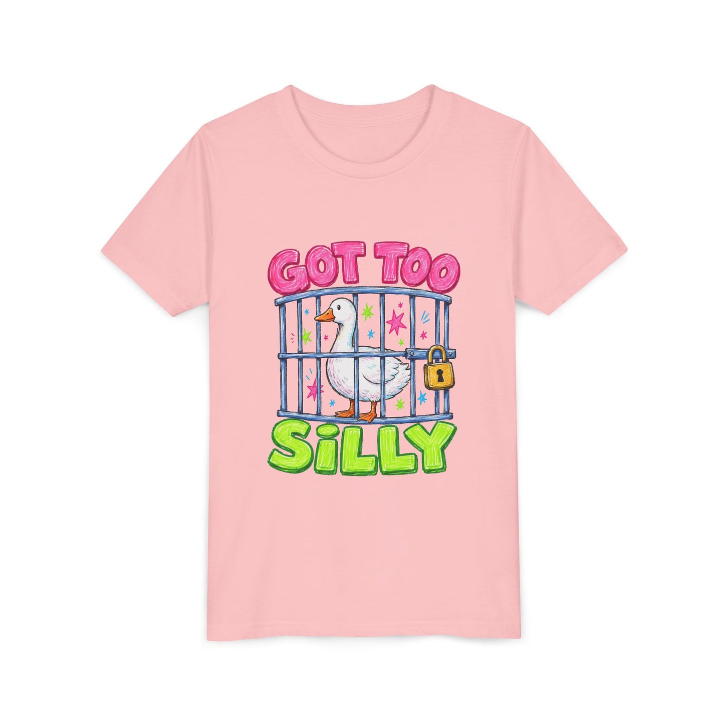 Youth Tee — 'Got Too Silly' Cute Locked Seagull Graphic Shirt