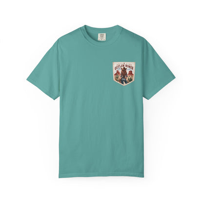 Outlaw Women graphic T-shirt | Western cowgirl desert design
