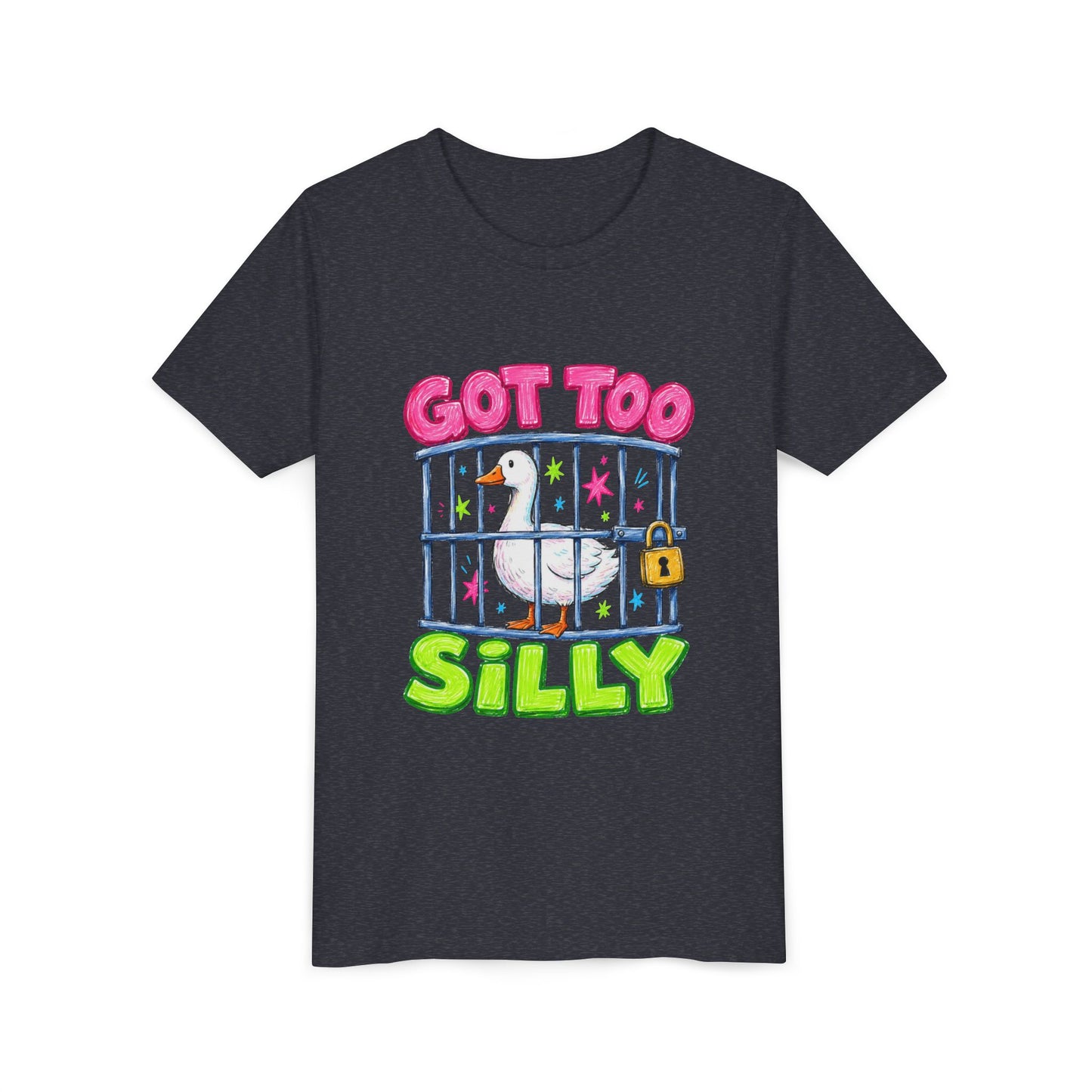 Youth Tee — 'Got Too Silly' Cute Locked Seagull Graphic Shirt