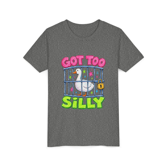 Youth Tee — 'Got Too Silly' Cute Locked Seagull Graphic Shirt