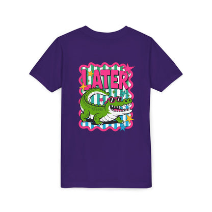 Youth Tee — "Later Gator" Colorful Cartoon Alligator Graphic Shirt