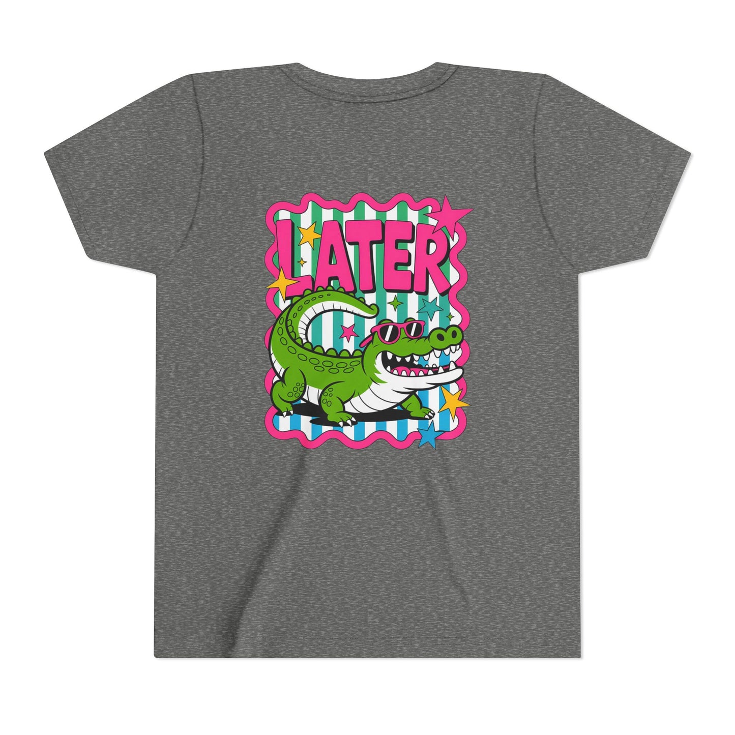Youth Tee — "Later Gator" Colorful Cartoon Alligator Graphic Shirt