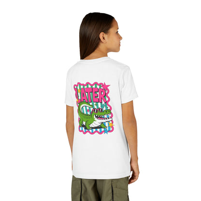 Youth Tee — "Later Gator" Colorful Cartoon Alligator Graphic Shirt