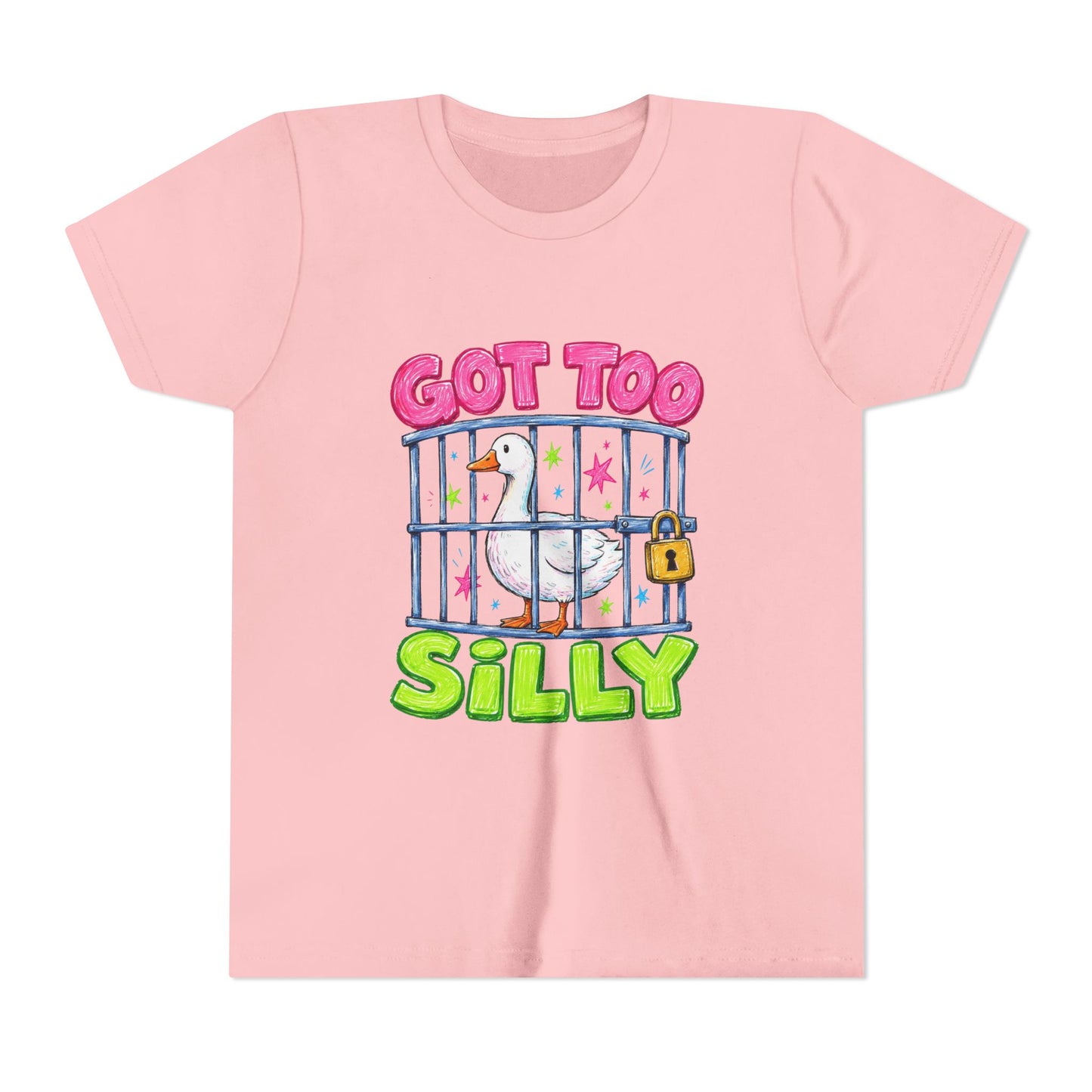 Youth Tee — 'Got Too Silly' Cute Locked Seagull Graphic Shirt