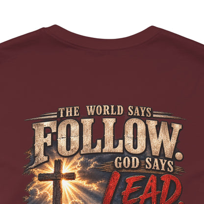 God Says Lead Western Christian T-Shirt | Romans 12:2 Cowboy Faith Tee