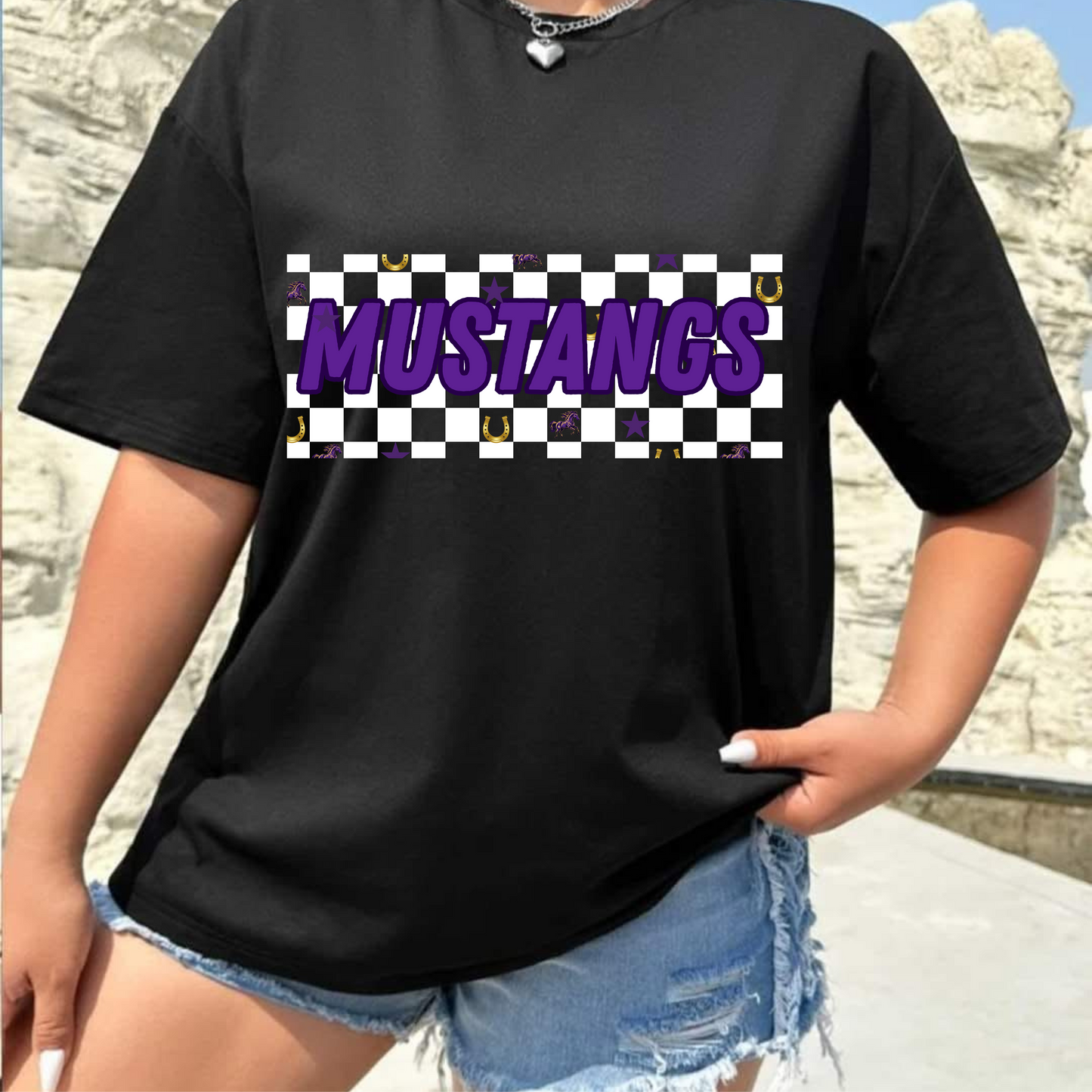 Mustangs Graphic Tee, Vintage Style Shirt, Unisex Jersey Tee, School Spirit Apparel, Casual Wear for Events