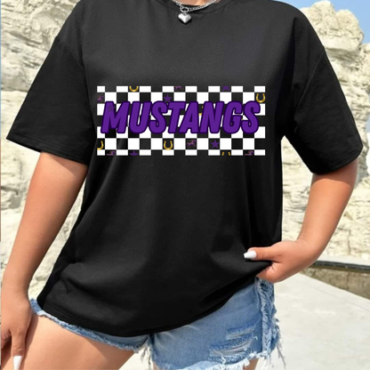 Mustangs Graphic Tee, Vintage Style Shirt, Unisex Jersey Tee, School Spirit Apparel, Casual Wear for Events