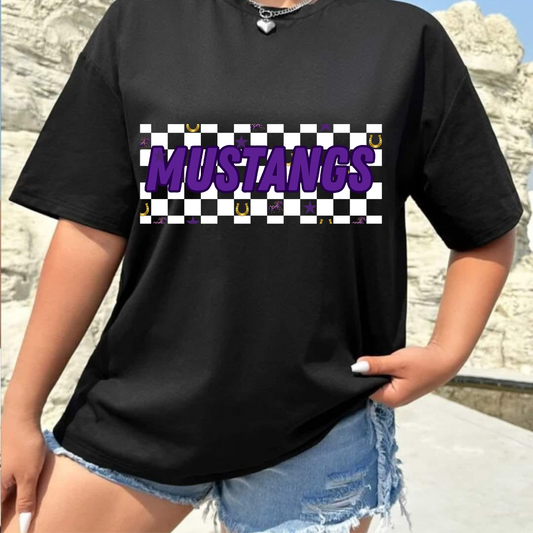 Mustangs Graphic Tee, Vintage Style Shirt, Unisex Jersey Tee, School Spirit Apparel, Casual Wear for Events
