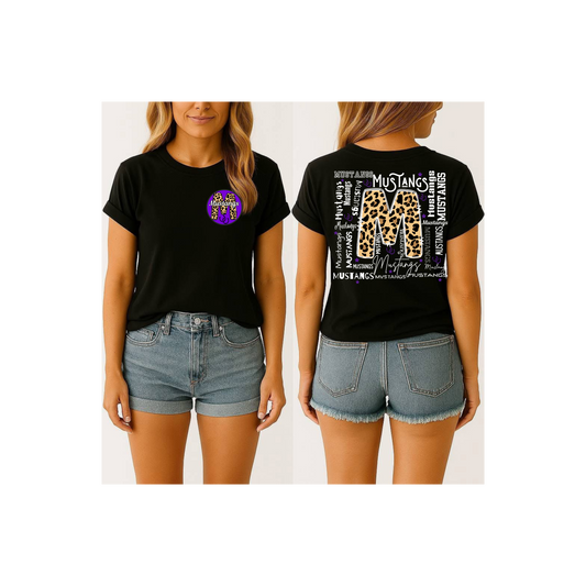 Mustangs School Spirit Tee, School Shirt, Mustang Pride, Spirit Wear, Fans Gear, Pep Rally Apparel