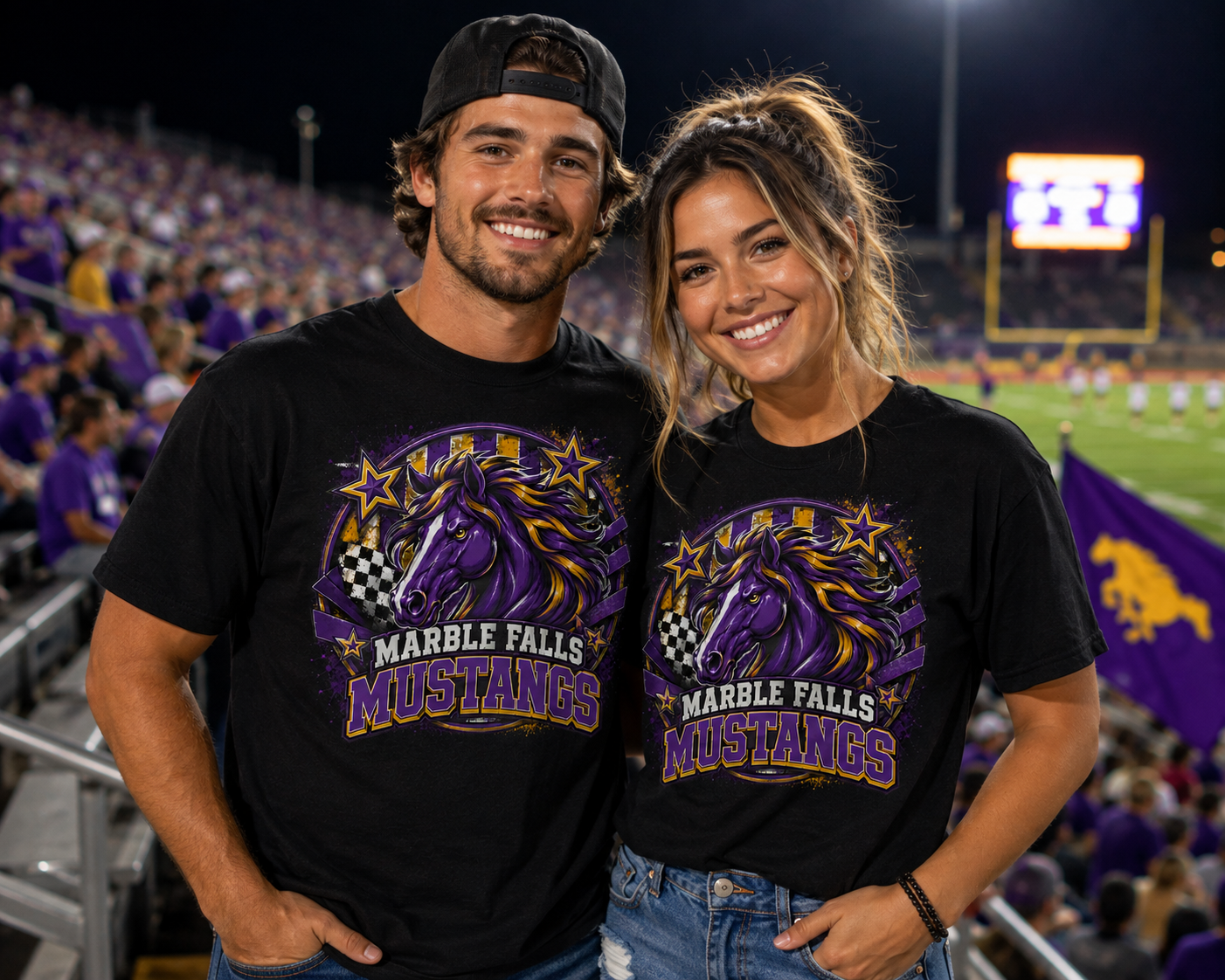 Marble Falls Mustangs- Adult shirt