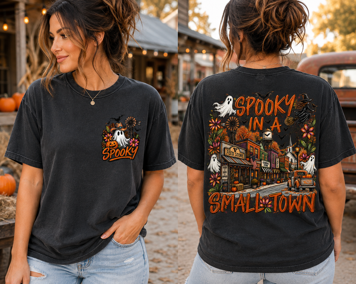 Spooky in a Small Town Halloween Comfort Colors Shirt | Southern Fall Graphic Tee