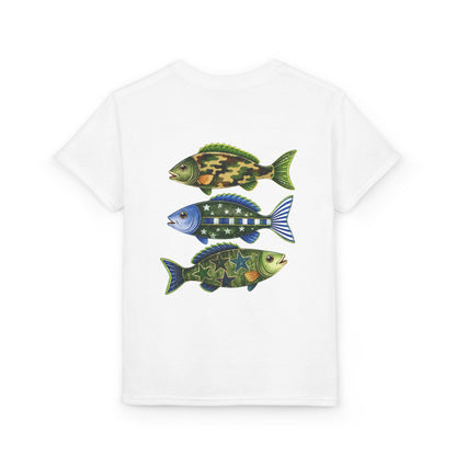 Youth Fish Graphic T-Shirt — Colorful Trio Back Print