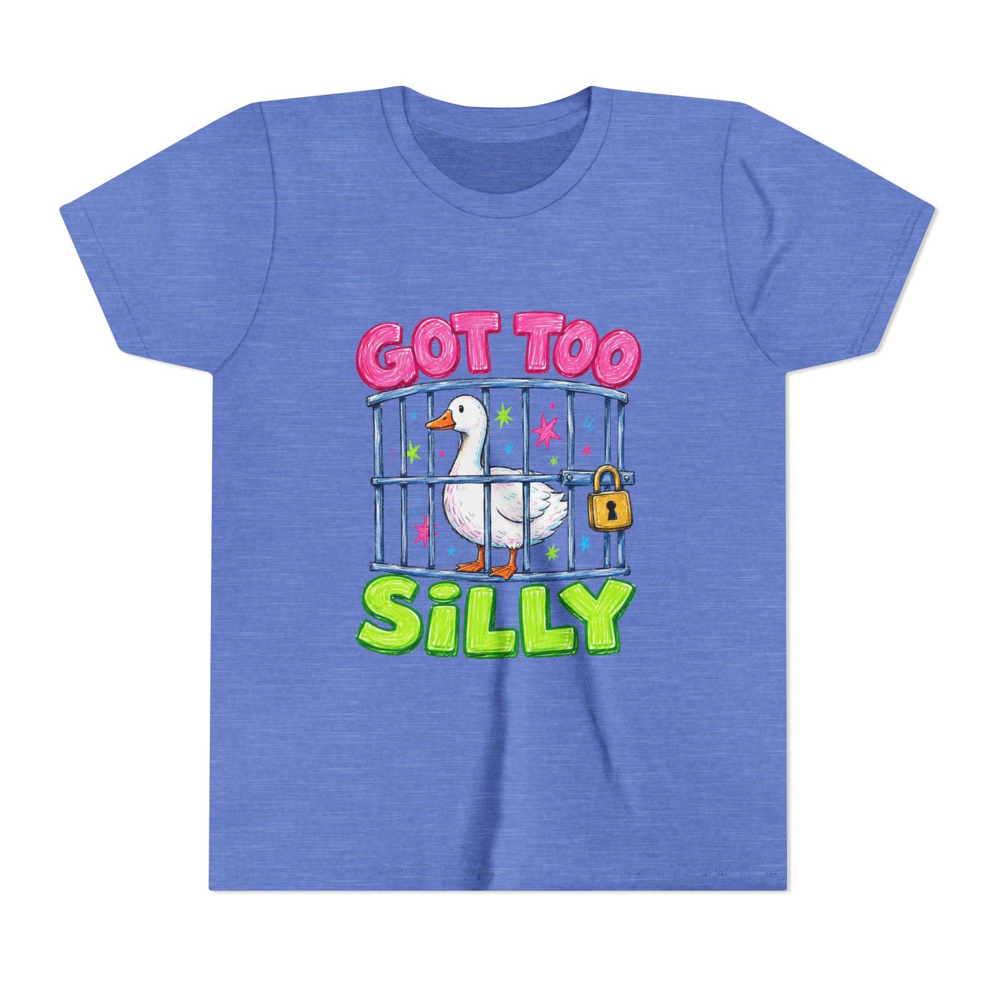 Youth Tee — 'Got Too Silly' Cute Locked Seagull Graphic Shirt